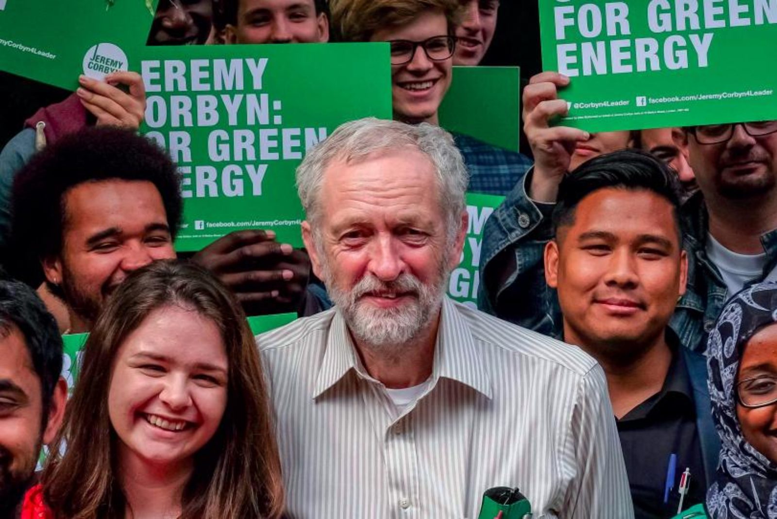 Jeremy Corbyn with campaigners